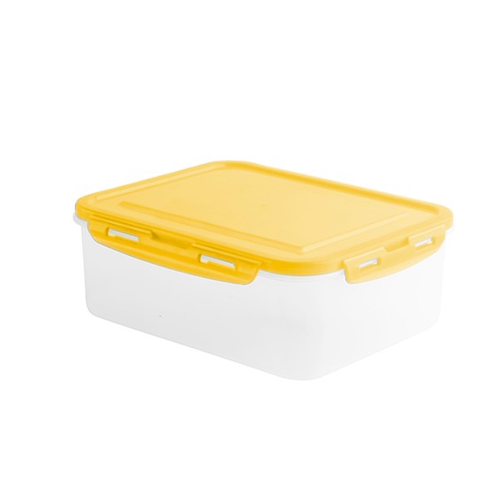 Food container- Flat Rectangular Container Clip 600 ml (BPA FREE) Yellow  lid
